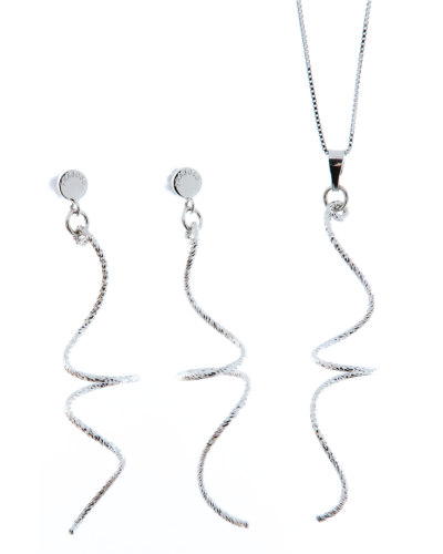 Collana donna in argento 925 rodiata con ciondolo lavorazione diamantata