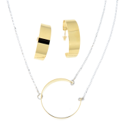 Collana in argento 925 rodiata con ciondolo dorato