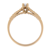 Anello solitario donna in oro rosa 750% con diamanti 0.22ct