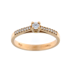 Anello solitario donna in oro rosa 750% con diamanti 0.22ct