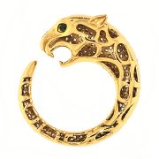 Anello in argento 925 pantera dorata