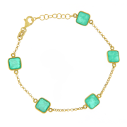 Bracciale in argento 925% dorato con pietre idro sfaccettate