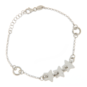 Bracciale donna a catena in argento rodiato 925%, con lavorazione diamantata