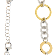 Bracciale donna a catena bicolore in argento 925%, con lavorazione diamantata