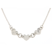 Collana donna con cuori in argento 925 rodiata