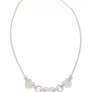 Collana donna con cuori in argento 925 rodiata